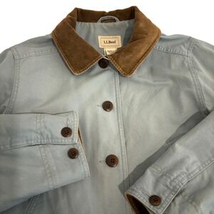 L.L. Bean Barn Field Coat Jacket Womens S P Sage Green Cotton Canvas Corduroy